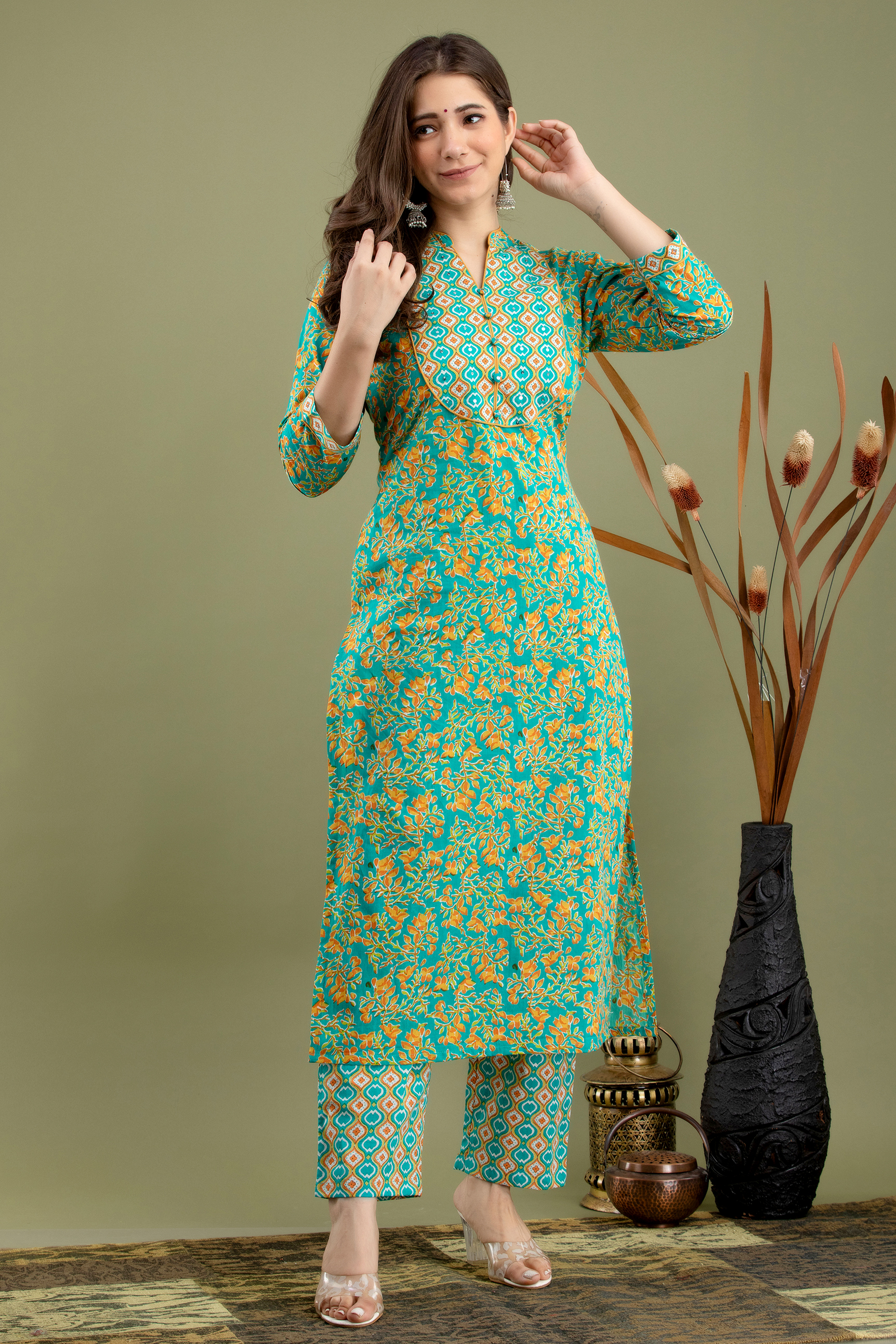 Ladies Designer Printed Kurtis Light Blue Latest Collection Cotton Fabric M  To Xxl at Rs 1350/piece in Jaipur
